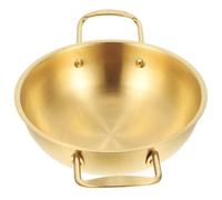 KICHOUSE Portable Outdoor Pot Stainless Steel Mini Wok Induction Cooking Pan Deep Frying Pan
