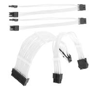 KICHOUSE Power Supply Extension Cable Kit with Soft Silicone Copper Wire Sleeved Cable Extensions for GPU CPU Motherboard Atx White
