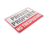 KICHOUSE Private Property Warning Sign Aluminum Sturdy Notice Sign with Burr-free Surface Red Black White round Corners for Lawns and Other Places