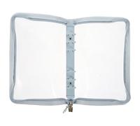 KICHOUSE PVC Zipper Binder Notebook Cover A5 Blue Flexible 6-Hole Loose Leaf Notebook Shell Travel Diary Office Supplies Binding Accessory