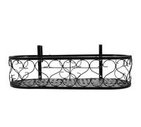 KICHOUSE Railing Plant Stand Ironwork Rack Balcony Hanging Flowerpot Holder for Outdoor Garden Deck Decoration