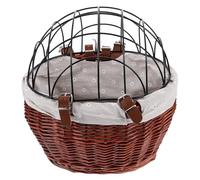 KICHOUSE Rattan Bicycle Basket Pet Cat Dog Bike Basket for Boys and Girls Mesh Cover