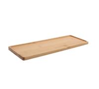 KICHOUSE Rectangular Bamboo Plant Holder Tray 28X10Cm Reusable Water Tray for Balcony Succulent Pots and Bonsai Plants