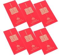 KICHOUSE Red Envelopes Wedding Money Holder 6Pcs Traditional Chinese Style with Delicate Workmanship for Lunar New Year and Marriage Couple