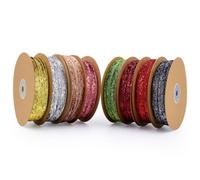 KICHOUSE Red Flocking Plush Ribbon Elegant and Festive Decorative Band 1 Roll of 1cm Width for Clothing and Collar Accessories, for Gift Wrapping and DIY Crafts in Shops