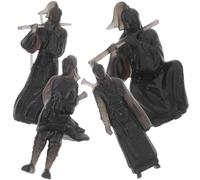 KICHOUSE Resin Ancient Chinese Figure Statues 4Pcs Miniature Micro Landscape Ornaments for Bonsai Terrarium Decoration Desktop Art Craft