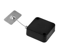 KICHOUSE Retractable Anti-Lost Wire Case 1 Meter with Steel Cable, Telescopic Anti-Theft Tether for Retail Display, Black Cable Lock with Buckle and Square Iron Cap