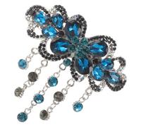 KICHOUSE Rhinestone Hairpin Spring Barrette Flower Shape Alloy Elegant Glossy Creative Hair Clip for Bride Wedding Hairstyle Embellish Hair Accessory