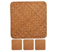 KICHOUSE round Woven Seagrass Placemats with Decorative Natural Elegance 4pcs for Dining Table, Non-slip and Easy to Clean Rustic Table Mats for Party and Home Use