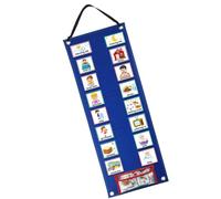 KICHOUSE Routine Chart Visual Schedule with Polyester and Felt Material, Designed to Develop Routines and Reward Good Behaviour, for DIY Learning and Organising Daily Tasks