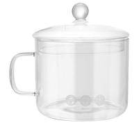 KICHOUSE Saucepan with Non-Stick High Borosilicate Glass 1350ml and Handle Design Preventing Burns, for Soup and Braised Chicken, for Garden Party and Family Gathering