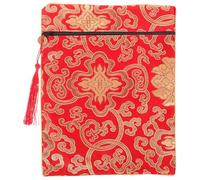 KICHOUSE Scripture Featuring for Book Red and Storage Silk Books Bag Buddhist Cloth Pouch Protecting for Serene Buddhist Atmosphere Scriptures Documents