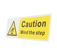 KICHOUSE Self-adhesive Warning Sign for Stairs Caution Mind The Step Sticker Safety Floor Decal for Workplace Basement Kitchen Cupboard