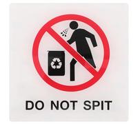 KICHOUSE Sign Sticker Yard Sign Do Not Spit Waterproof Self-adhesive Environmental Caution Notice 15x15cm for Office, Store, Restaurant, and Public Spaces