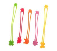 KICHOUSE Silicone Elastic Bands with Assorted Colours 5pcs Flexible and Multifunctional Silicone Straps for Bento Box and Food Pouch Binding for Home and Restaurant Use