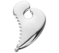 KICHOUSE Silver and Rounded Teeth Edges Aluminum Alloy Gua Sha Facial Scraper Tool with Ergonomic Form Effortless Maneuverability for Face and Neck Acupressure Massage for Women
