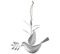 KICHOUSE Silver Iron Hanging Dove Ornament for Christmas Tree and Wall Decoration, Simple Colour Design Adds Charming Touch to Balcony Or Home Decor