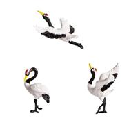 KICHOUSE Simulated Decor Micro Landscape Bonsai Red-crowned Crane 3pcs
