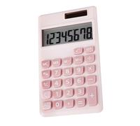 KICHOUSE Solar Mini Calculator Portable 8-digit Candy Color Student Calculator with Solar Power for Office and School Pink