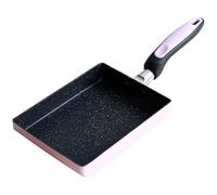 KICHOUSE Square Skillet Nonstick Egg Pan Omelette Pan Aluminum Alloy with Bakelite Handle Multi-Function Compatible with Electric Stove Random Colour for Hiking and Outdoor Random Color