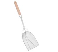 KICHOUSE Stainless Steel Oil Strainer Skimmer with 2Mm Mesh Wooden Handle - Small Kitchen Oil Filter Spoon for Frying, French Fries, and Hot Pot Grease Separation