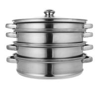 KICHOUSE Stainless Steel Steamer Pot 28cm 4 Tier Stackable Multipurpose Pot for Soup Dumplings and Vegetable Steaming on Gas and Electric Stove
