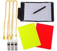 KICHOUSE Standard Referee Kit Easy to Use Score Sheet, Whistle with Cards and Pencil in Assorted Colours, Made of Sturdy Pvc and Abs Materials for Volleyball and Sports Events