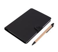 KICHOUSE Sticky Memo Notebook with Self-stick Note Pads and Index Tabs, Easy Note Taking with Water-based Adhesive for Recording Memories and Inspiration, Black