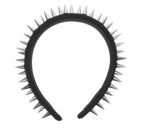 KICHOUSE Studded Black Punk Rock Headband for Women with Silver Spikes, Embellished Hair Accessory for Halloween Party and Goth Style