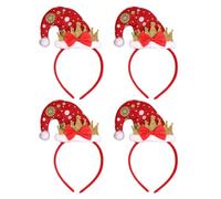 KICHOUSE Stylish Christmas Hair Bands with Unique Design, Stays on Firmly 4pcs Lightweight Wool Headbands at Christmas Party and Festival