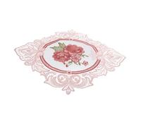 KICHOUSE Table Mat Small Table Cloth Round Lace Coffee Table Doilies Lace Doily Lace Doilies for Tables White Round Tablecloth Cup Coasters Lace Tablecloth Retro Decor Vintage Cup Mat Pink