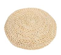 KICHOUSE Tatami Floor Pillow Sitting Cushion Round Padded Room Floor Straw Mat Indoor Outdoor Seat Cotton Filled Yoga Meditation Seat Mat for Home Garden Tea Room