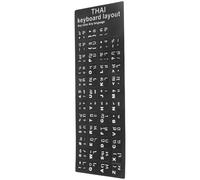 KICHOUSE Thai Keyboard Stickers Black 2 Sheets Self-Adhesive PVC for Laptop Computer Language Learning