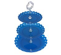 KICHOUSE Three-tier Blue Cake Rack Dessert Display Stand with Large Capacity, Pp Material European Style Multi-layer Cake Display Stand for Home and Party Use