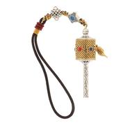 KICHOUSE Tibetan Prayer Wheel Car Mirror Hanging Ornament with Six-word Blessing Vintage Chinese Knot Tassel Buddhist Pendant for Car Interior Protection and Feng Shui Decoration