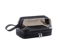 KICHOUSE Travel Organizer Makeup Bag TPU Pu Leather Double Layer Protects Against Spills Organizes Cosmetics Women Weekend Getaway Toiletry Bag