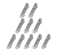 KICHOUSE Triangle Corner Braces Furniture 10Pcs Stainless Steel Silver Corner Connector Brackets for Cabinet and Wood Frame Support