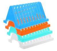 KICHOUSE Triangular Microscope Slides Holder 4pcs with Multi-slot Design Space-saving Pp Slide Drying Rack for Laboratories for Lab Use