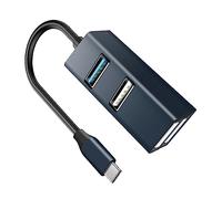 KICHOUSE Usb Type- Aluminum Alloy Port Data Hub Portable Usb Splitter for Laptop Mobile Multi-function Connectivity Adapter