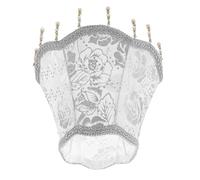 KICHOUSE Victorian Lamp Shade with Beaded Tassel Accents and Soft Cloth Material for Bedroom and Kitchen Retro European Floor Light Shade 25Cm