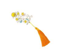 KICHOUSE Vintage Brass Hollow-Out Rabbit Bookmark with Tassel, Classic Metal Page Marker for Readers and Students, Souvenirs and Newspaper Decoration, Chinese Style Design