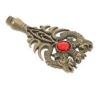 KICHOUSE Vintage Double Dragon Wax Seal Stamper Handle Replacement Part with Robust Zinc Alloy Material and Rhinestone Decoration for Creative Applications and Scrapbooking