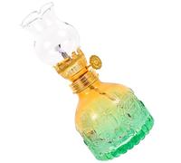 KICHOUSE Vintage Glass Kerosene Oil Lamp for Indoor Home and Table Use, Lightweight Decorative Retro Style Oil Lamp Providing Atmospheric Lighting