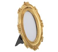 KICHOUSE Vintage Resin Photo Frame Oval Embossed Decorative Picture Holder for Home Desktop Creative Antique Style Resin Ornament for Photos and Memories Portable Lightweight