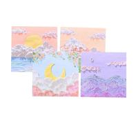 KICHOUSE Vintage Style Self Stick Note Pads with Creamy Oil Painting Scenery Designs Reusable Memo Pads for Writing Drawing Journaling Student Notes and Decorative Stickers