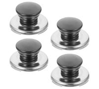 KICHOUSE Whistling Kettle Lid Knobs Sturdy and Not Easy to Wear Black Stainless Steel 4pcs Replacement Handles for Kitchen Gadgets for Suitable for Professional and Personal Use