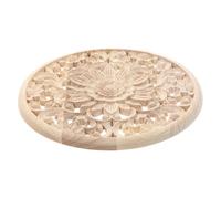KICHOUSE Wood Carving Appliques Round Wood Carved Decal Wooden Classical Elegant Artistic Home Decoration for Doors and Furniture