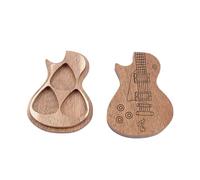 KICHOUSE Wood Guitar Pick Box Wooden Guitar Pick Holder Box Smooth Surface with Creative Design and Easy to Open and Close for Travel and Concert Use by Guitarists and Music Lovers