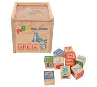 KICHOUSE Wooden Abc Number Building Blocks Natural Wood Educational Montessori Stacking for Preschool Learning Number Puzzles and Alphabet Development