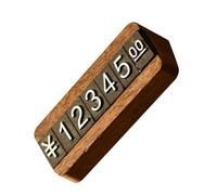 KICHOUSE Wooden Clip on Label Holder with Adjustable Price Display Blocks, Coffee Colour Price Display Cube Blocks for Vegetables and Jewelry, for Shopping Mall and Commercial Store Use